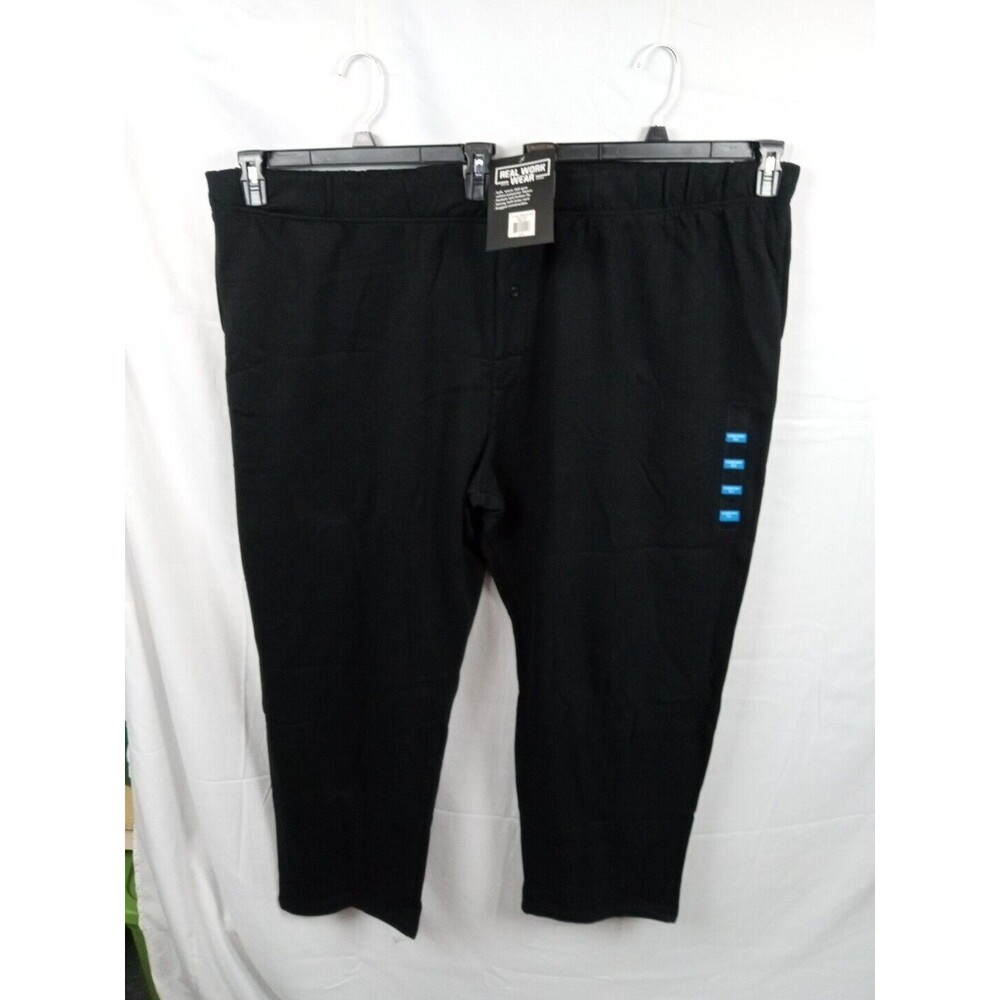 Real Work Wear Fleece Pants 4xl Drawstring , Front Pocket , Black  NWT